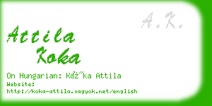 attila koka business card